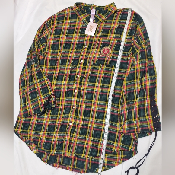 Savage x Fenty Tartan Button Up Sleep Shirt - Picture 9 of 11